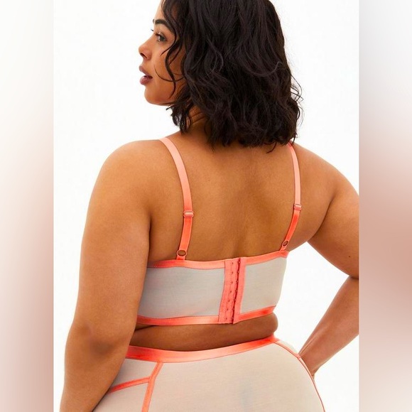 New Torrid Simply Mesh Underwire Bralette - Coral Rose, Sz 0x - Picture 4 of 8